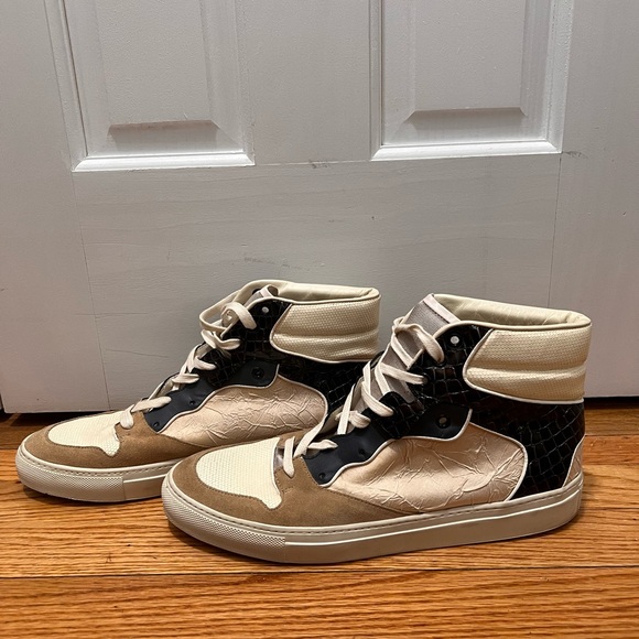 Balenciaga Leather Colorblock Pattern Sneakers - Picture 1 of 8